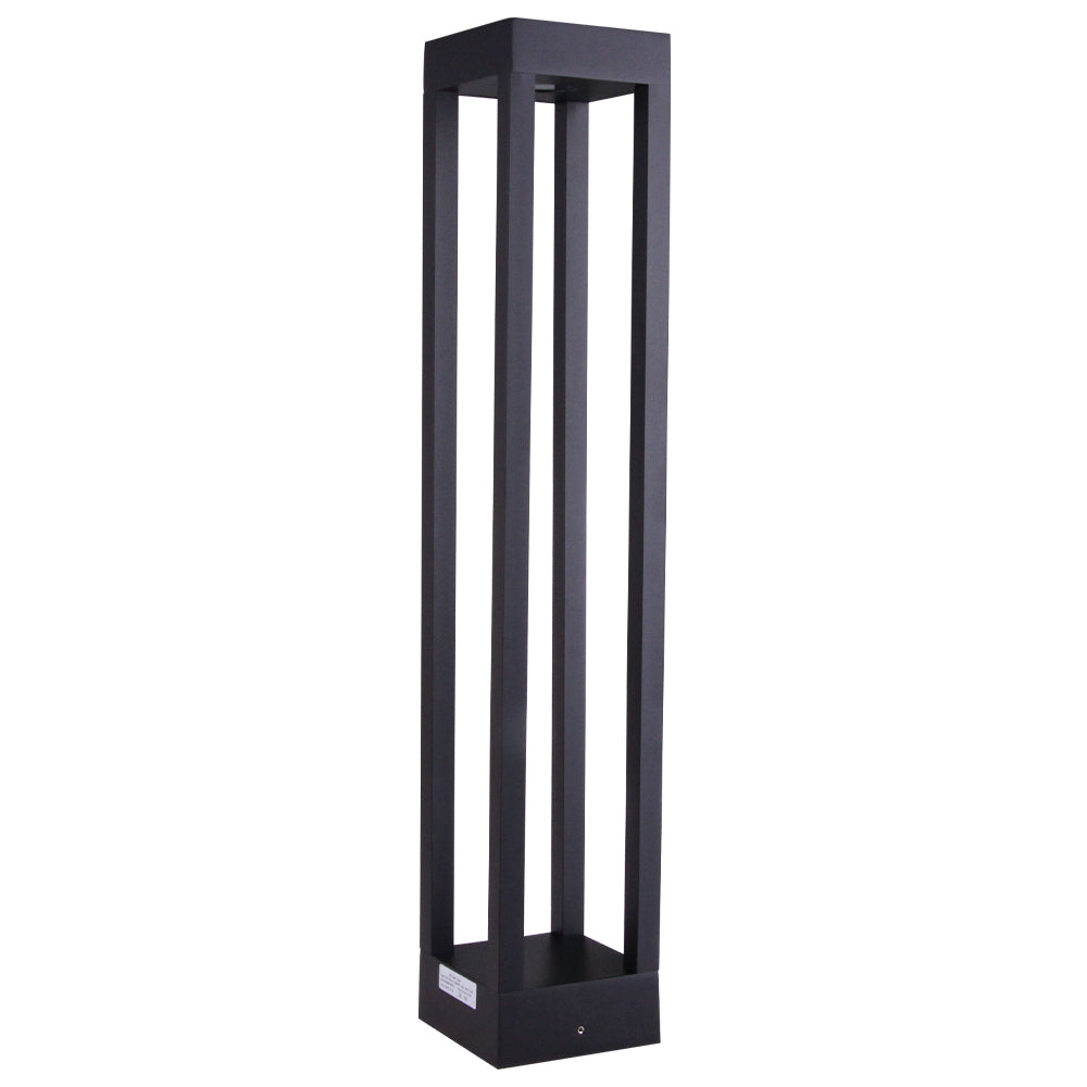 LED outdoor bollard light LINDEN 600, 7W, 360°, 3000K, 110x110x600mm, IP65, black