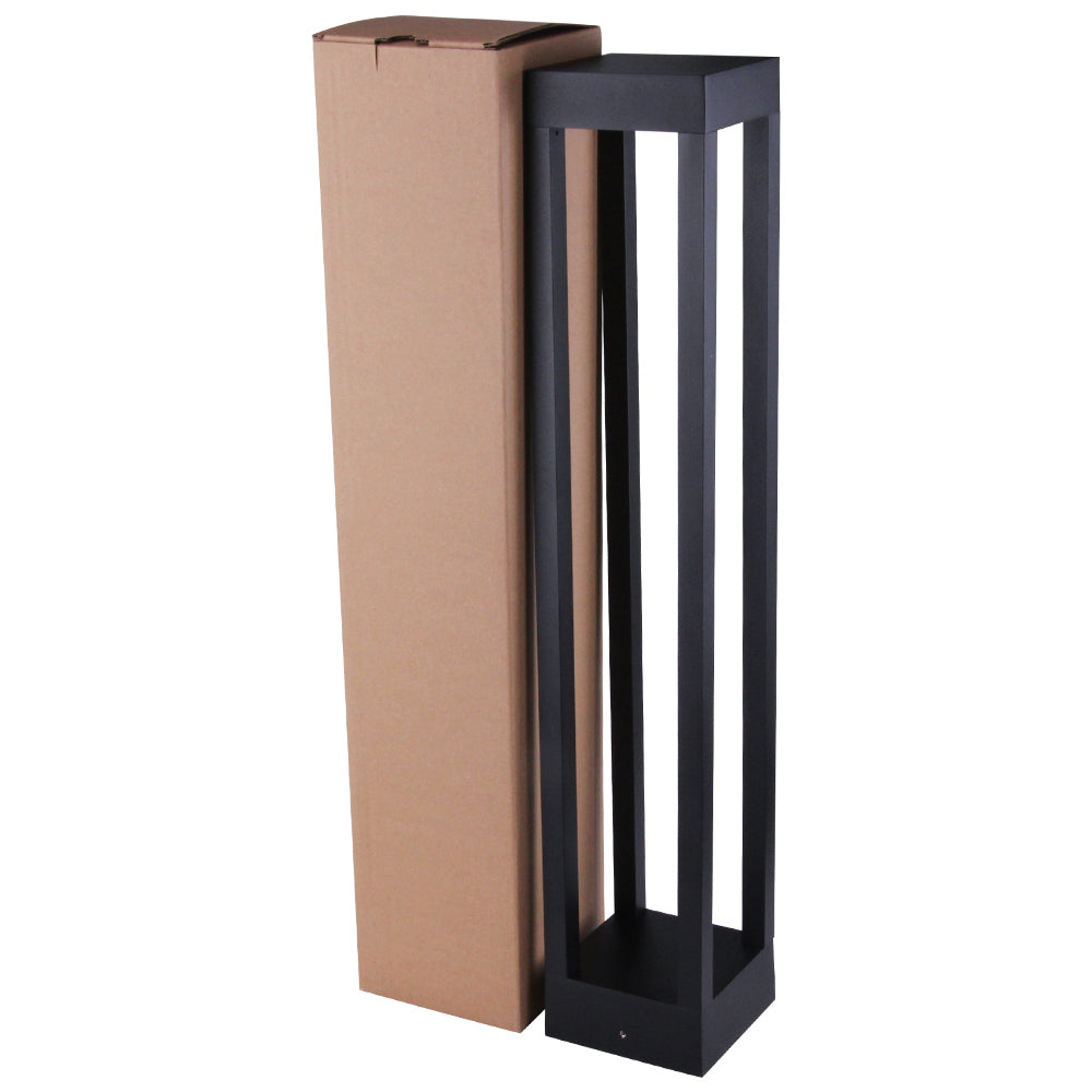 LED outdoor bollard light LINDEN 600, 7W, 360°, 3000K, 110x110x600mm, IP65, black