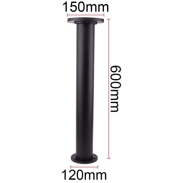 LED outdoor bollard light MENGEN 600, 12W, 360°, 3000K, Ø150x600mm, IP65, black