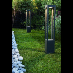 LED outdoor bollard light KLÜTZ, 7W, 360°, 3000K, 110x110x600mm, IP65, black