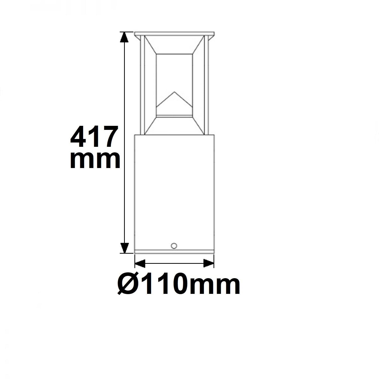 LED street light bollard-4, 9W, 3000K, 330lm, 120°, IP54, 40cm, sandblack