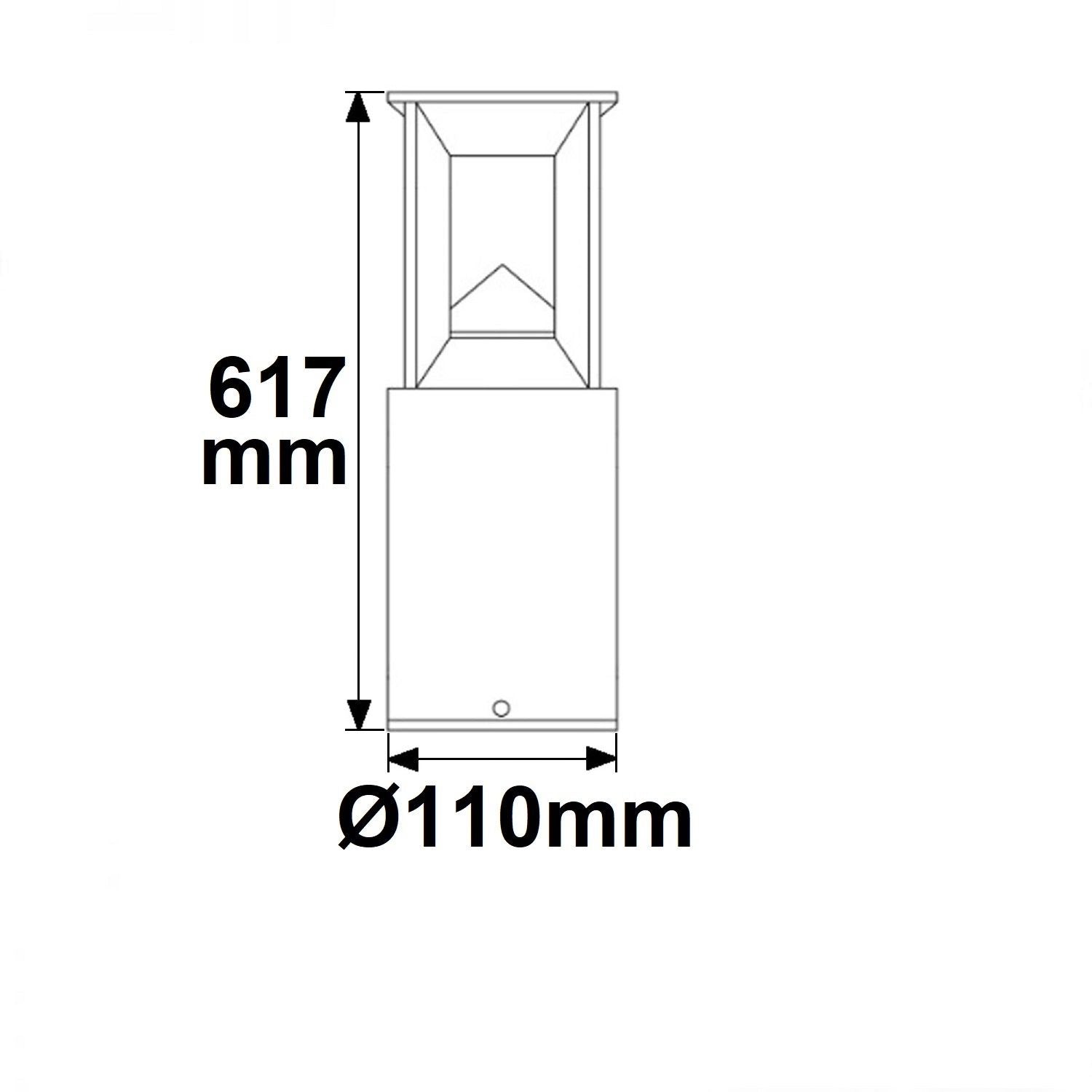 LED street light bollard-4, 9W, 3000K, 330lm, 120°, IP54, 60cm, sandblack