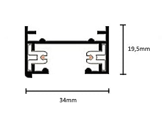 1 phase track 1m, white