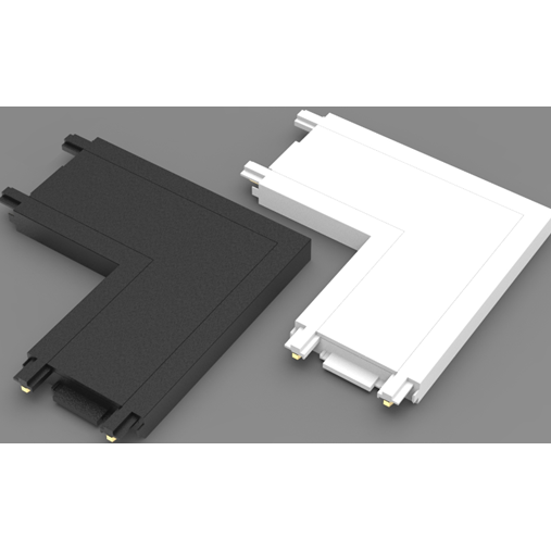 MAGNET SLIM surface mounted track rail L connector 48V, black