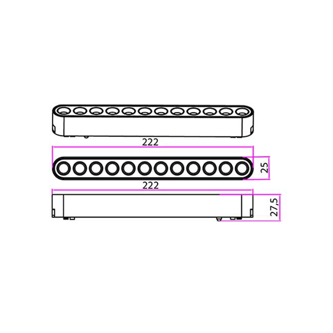 MAGNET SLIM LED track light LINEA 12W, 4000k, 24°, black