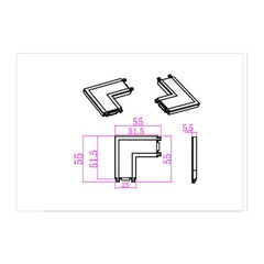 MAGNET SLIM surface mounted track rail L connector 48V, black
