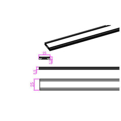 MAGNET SLIM track rail 48V, surface mounted 2m, black