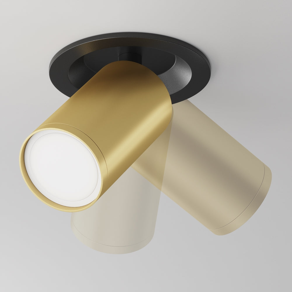 Recessed spot light FOCUS S, GU10, black/gold