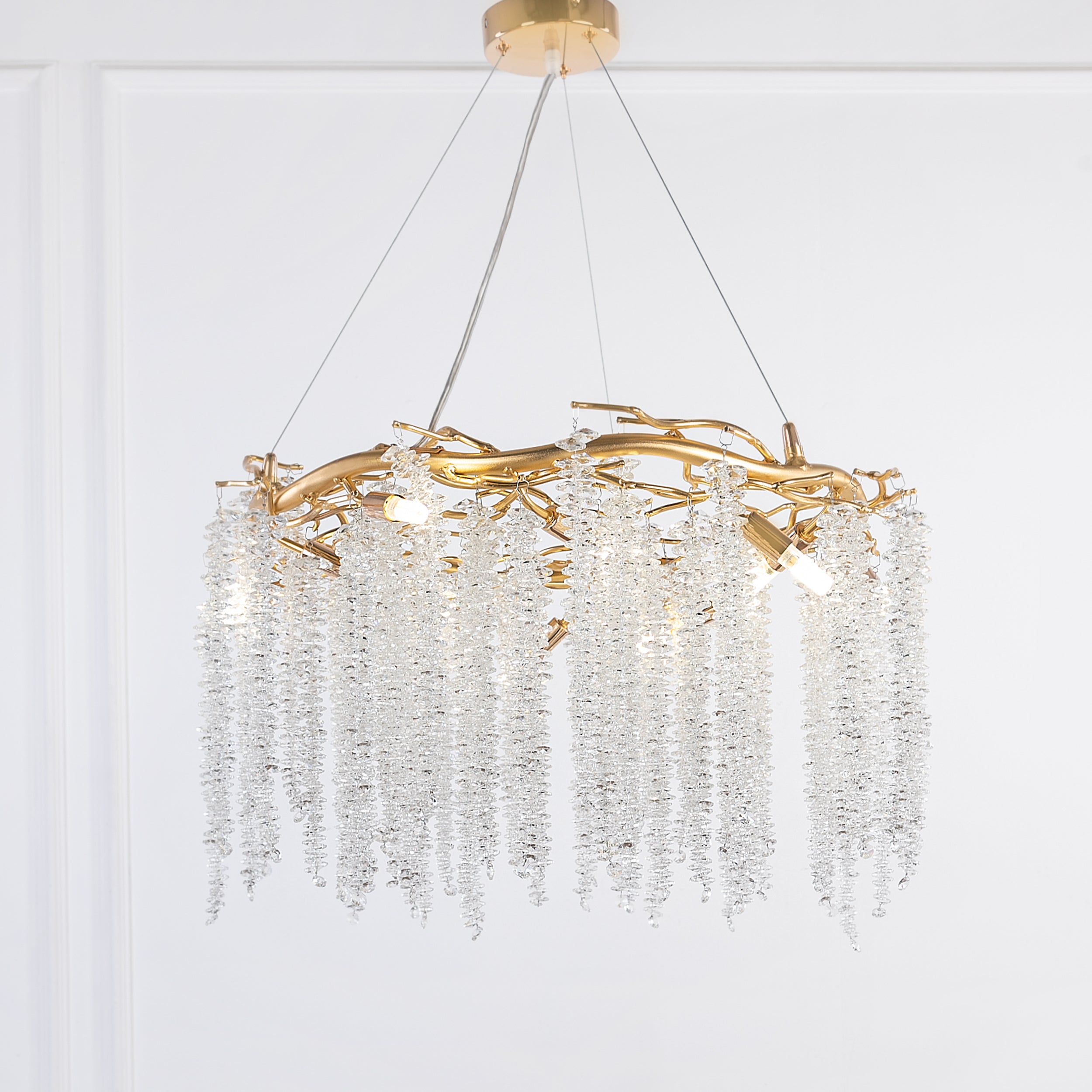 Shera chandelier, 10 bulbs, gold
