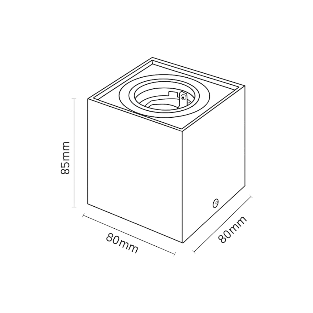 Downlight Cylinder Square - Aluminum - Empty MR16 - F107-SQ