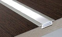 Aluminium profile 3m, recessed, 24.7mmx7mm, silver, with matte glass cover and end caps