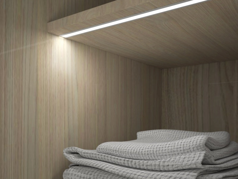 Aluminium profile 3m, recessed, 24.7mmx7mm, silver, with matte glass cover and end caps