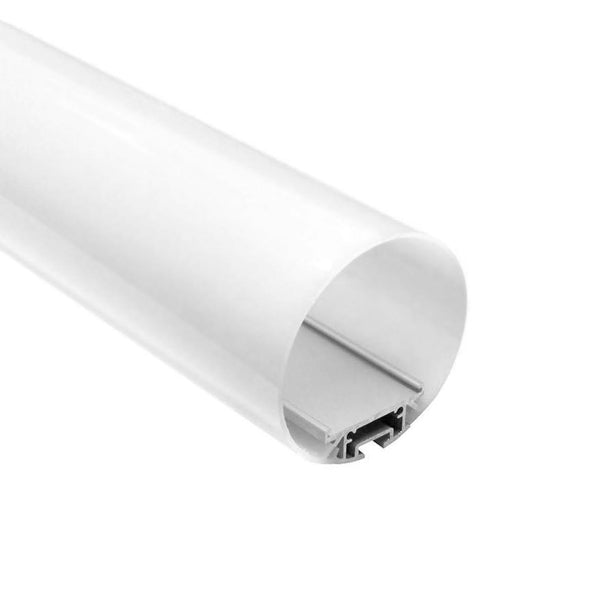 Aluminium profile 3m, pendant, Ø60x30mm, silver, with cover and end caps