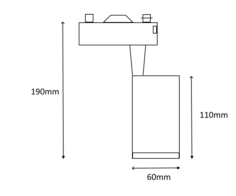 LED track light HAMBURG 10W, 3000K, 1F, black