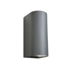 LED outdoor light HAMM 2x GU10 round, IP44, grey