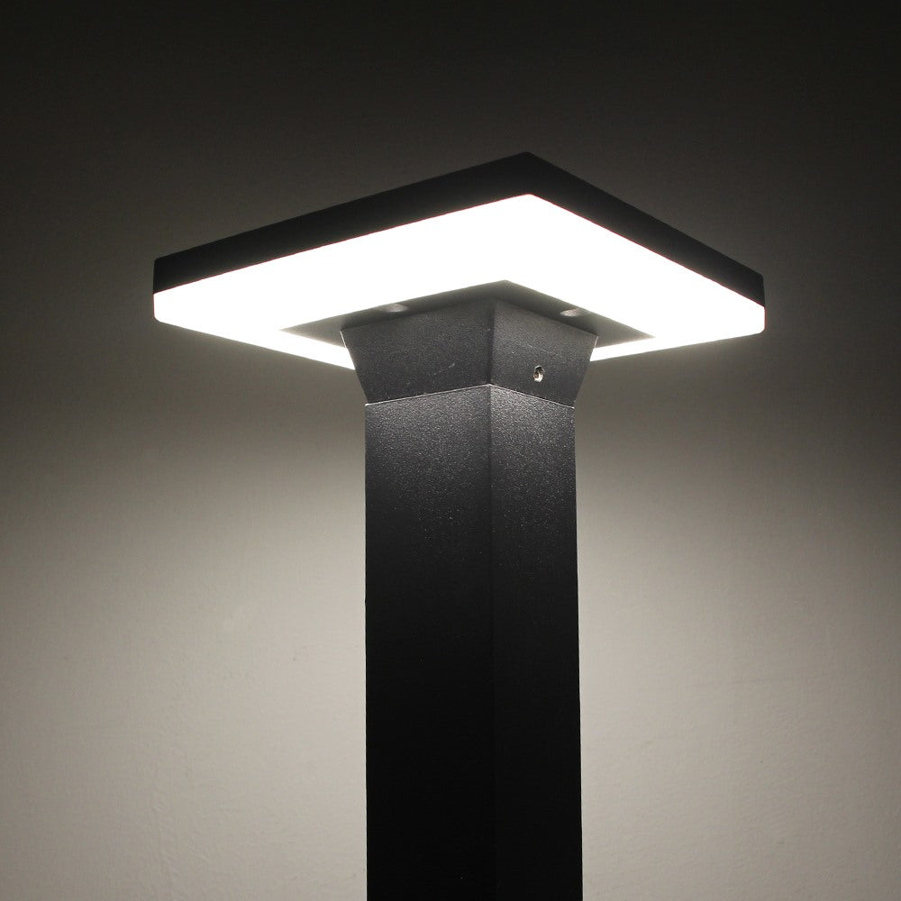 LED outdoor bollard light MENDIG, 12W, 360°, 3000K, 150x150x600mm, IP65, black