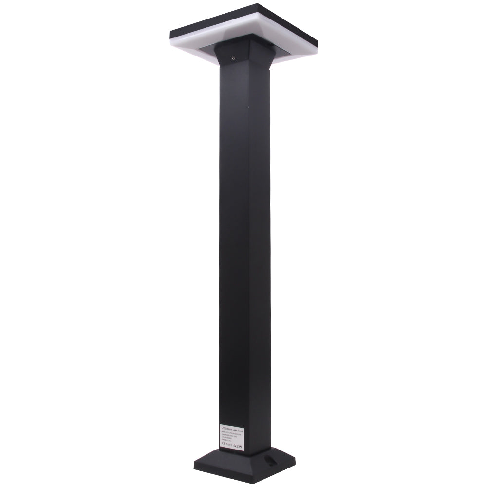 LED outdoor bollard light MENDIG, 12W, 360°, 3000K, 150x150x600mm, IP65, black