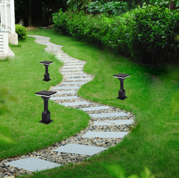 LED outdoor bollard light SELB square 800, 12W, 360°, 3000K, 150x150x800mm, IP65, black