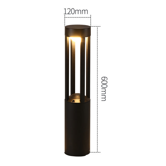 LED outdoor bollard light KLÖTZE, 12W, 360°, 3000K, Ø120x600mm, IP65, black