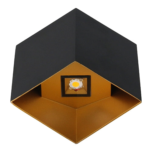 LED outdoor wall light ARNIS, 3+3W, 3000K, IP65, black/gold