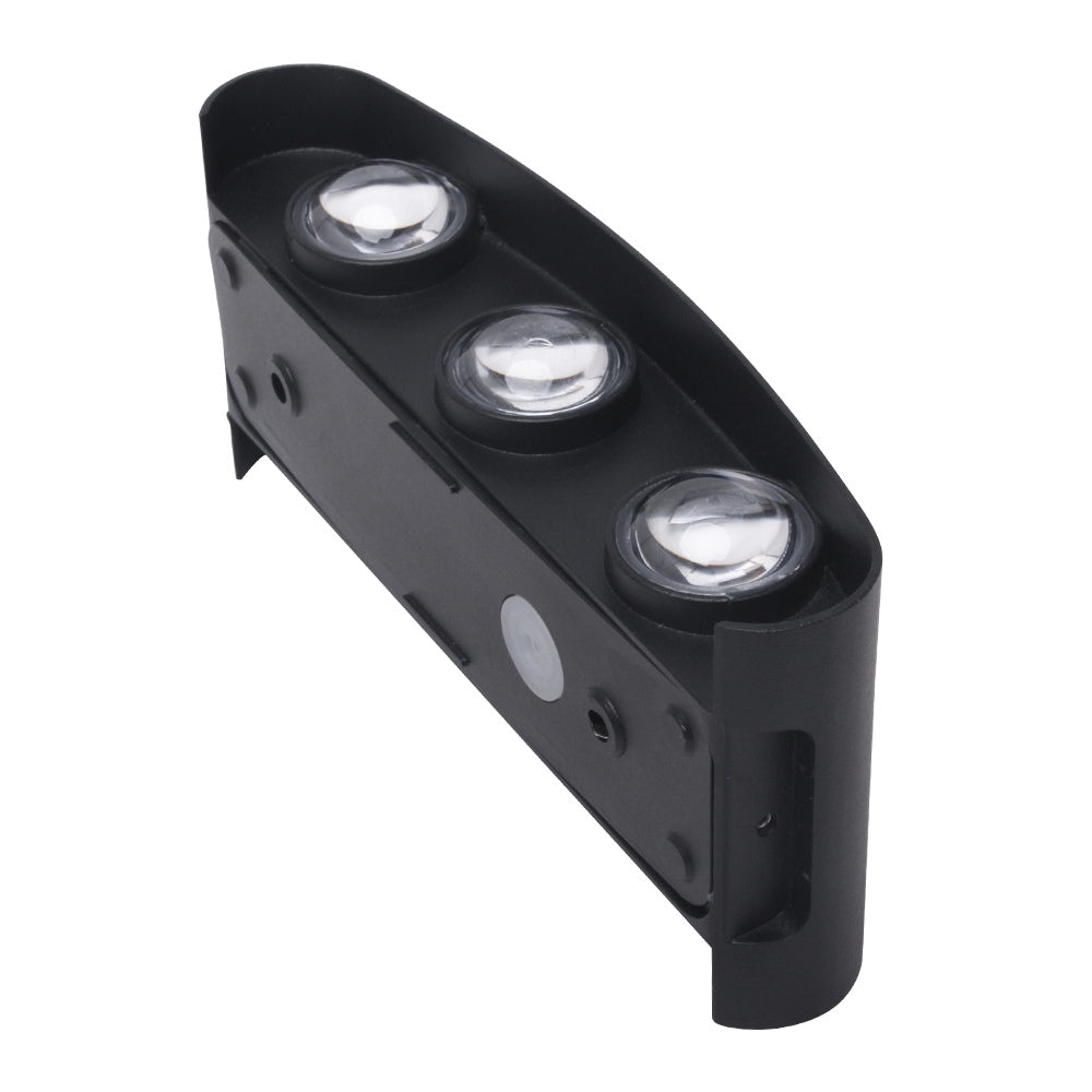 LED outdoor wall light HAMELN, 6x1W, 120°, 3000K, IP65, black