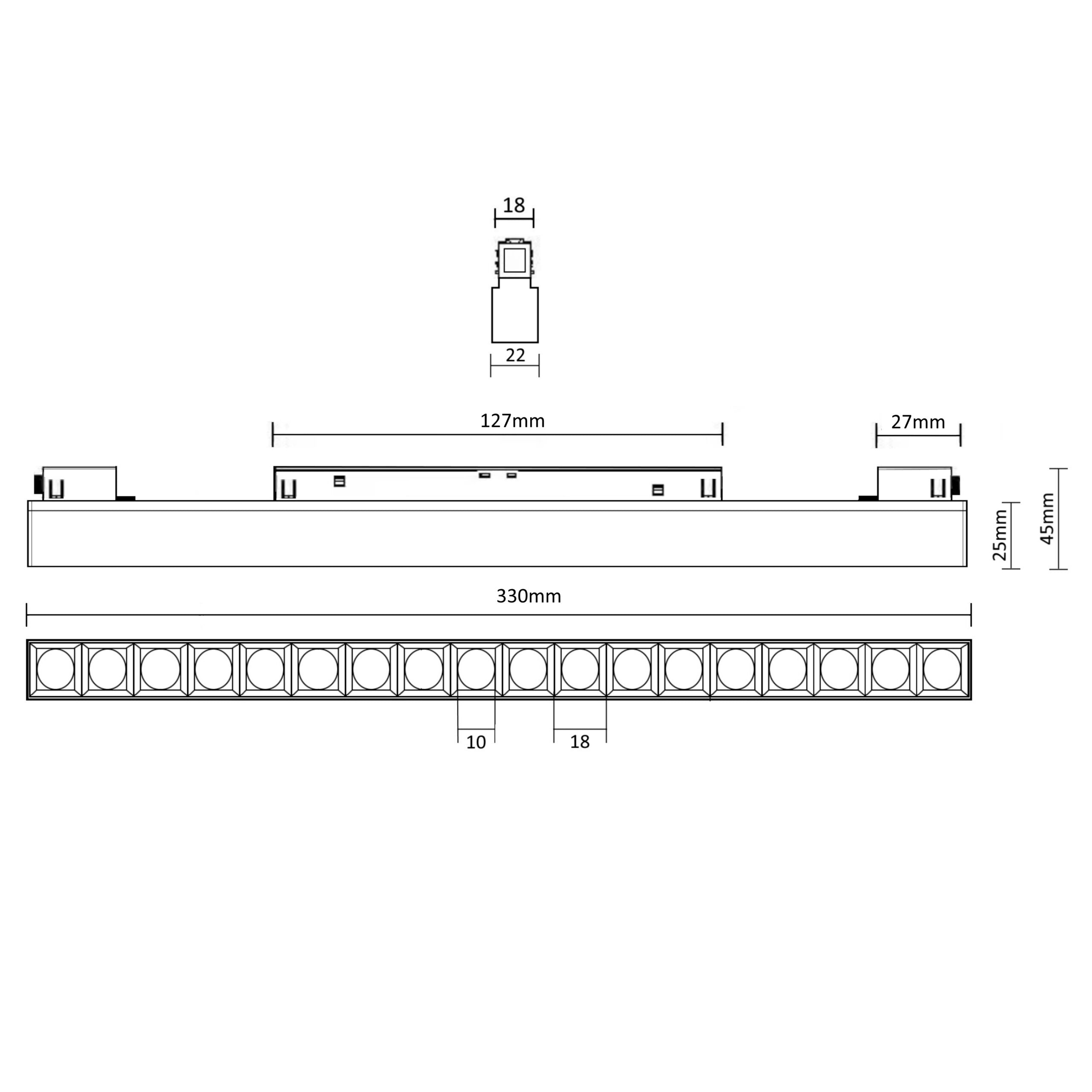 MAGNET LED track light GRIL 18W, 3000K, black