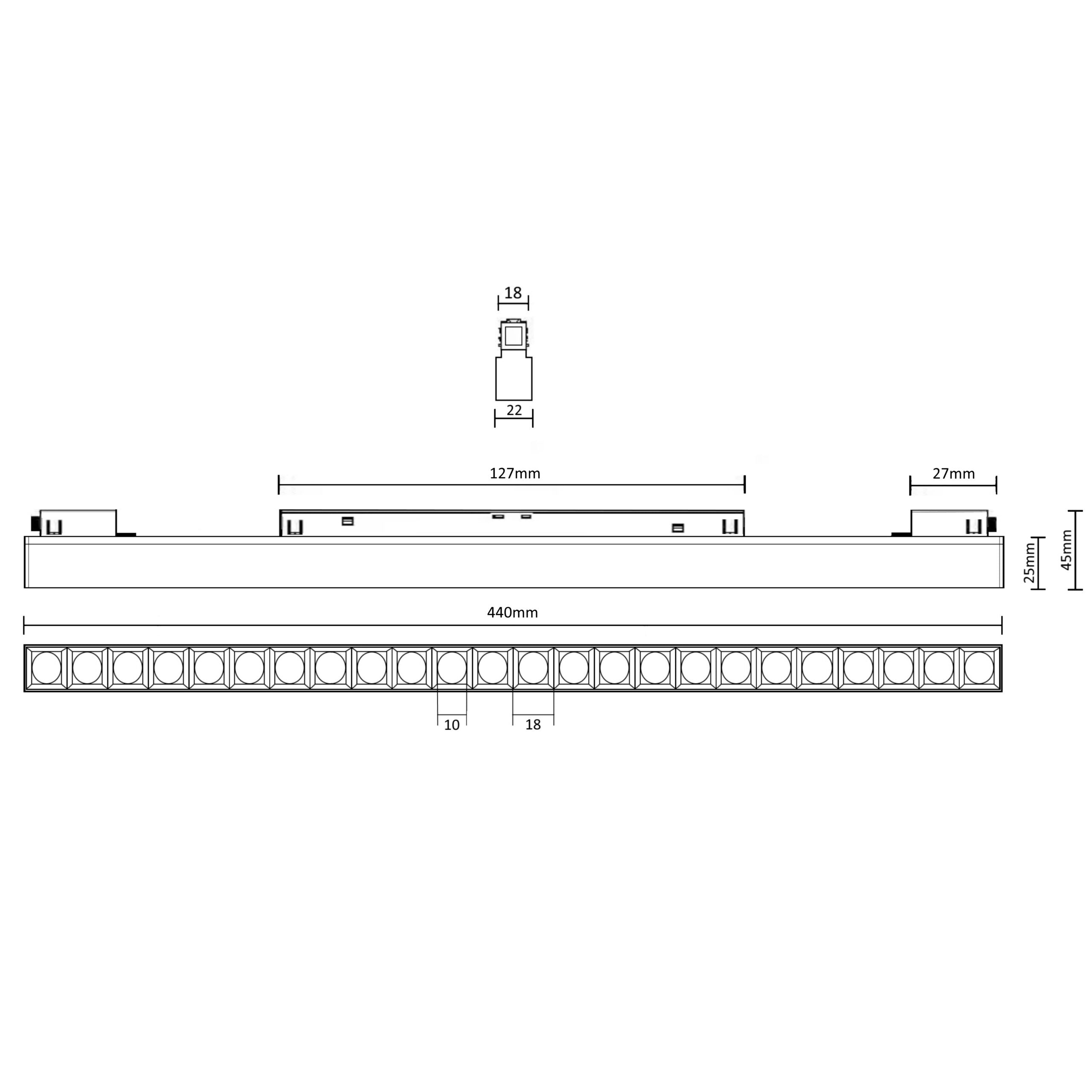 MAGNET LED track light NAGANO 24W, 3000K, black