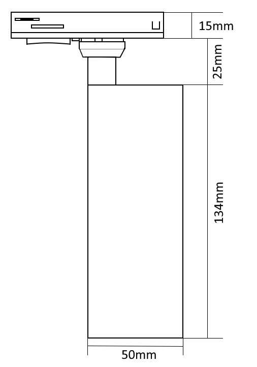 LED track light NEW BONN MINI 10W, 3000K, 36°, 1 phase with MINI ADAPTER, white