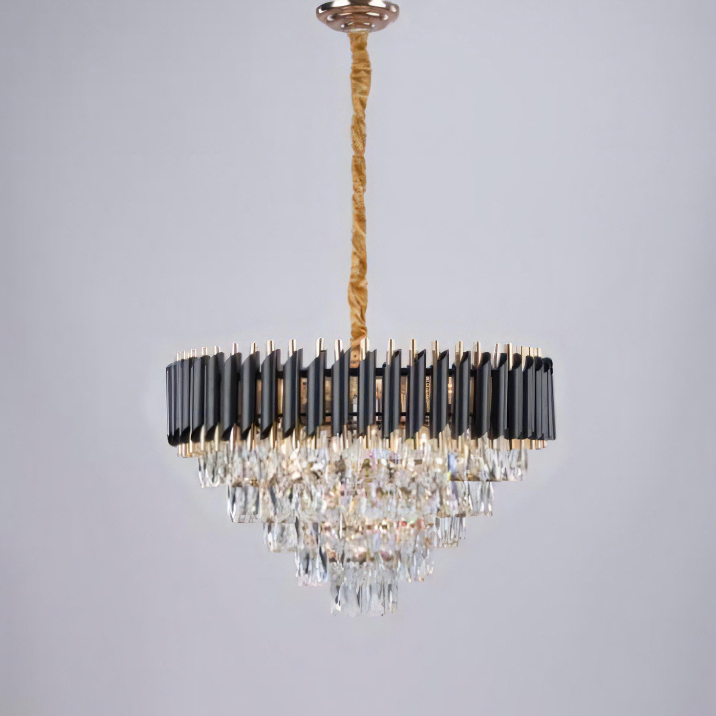 Oular S 6-bulb chandelier, black x gold