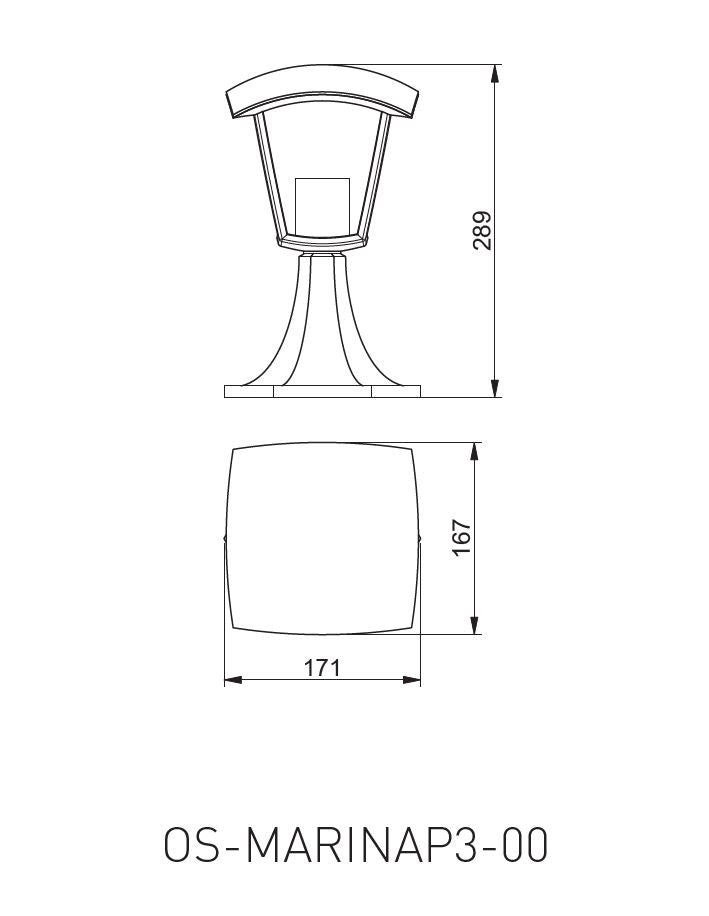 Garden light MARINA-PS E27, 30cm, IP54, bollard black