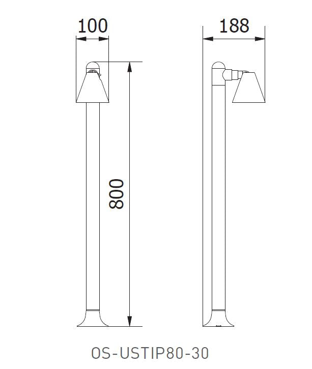 Garden light LUSTINO-P 80 GU10, 80cm, IP44, graphite grey
