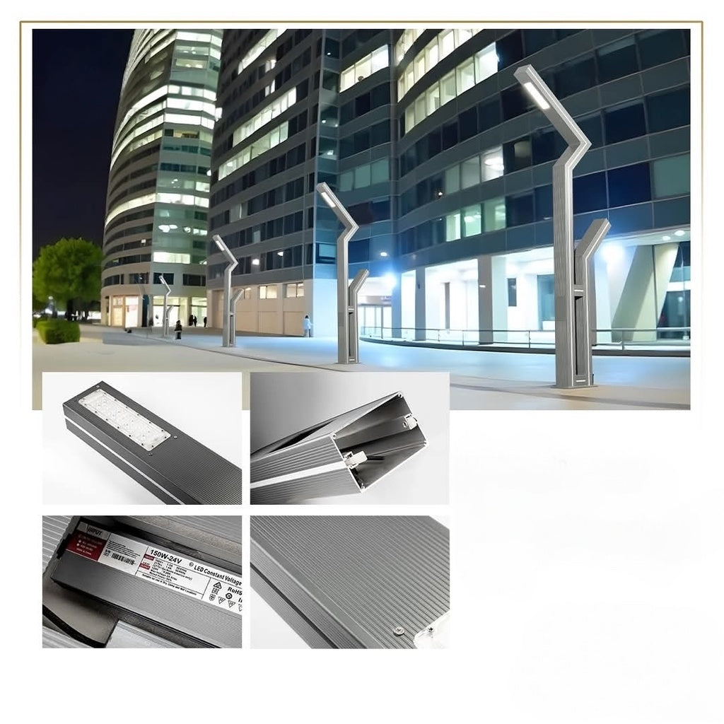 Outdoor City Pole Light ULT 2*30W + 100W LED Profile