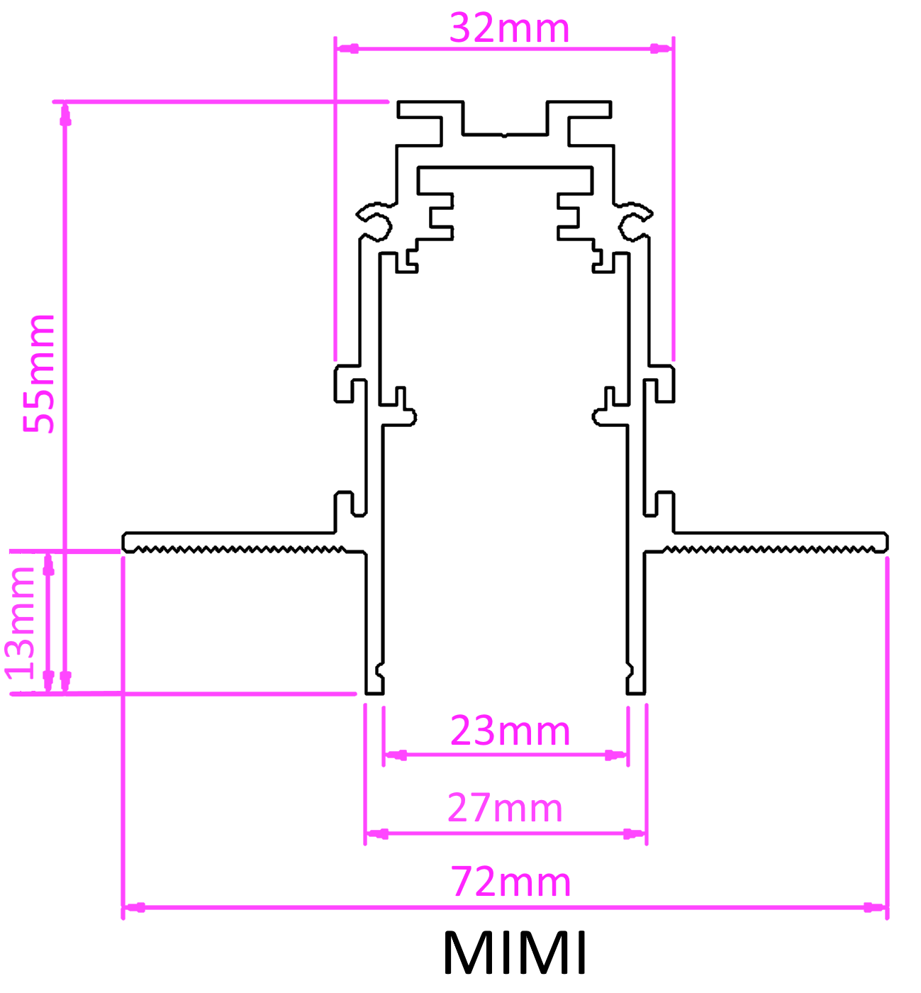 MAGNET track EMPADED, recessed, 3m, black