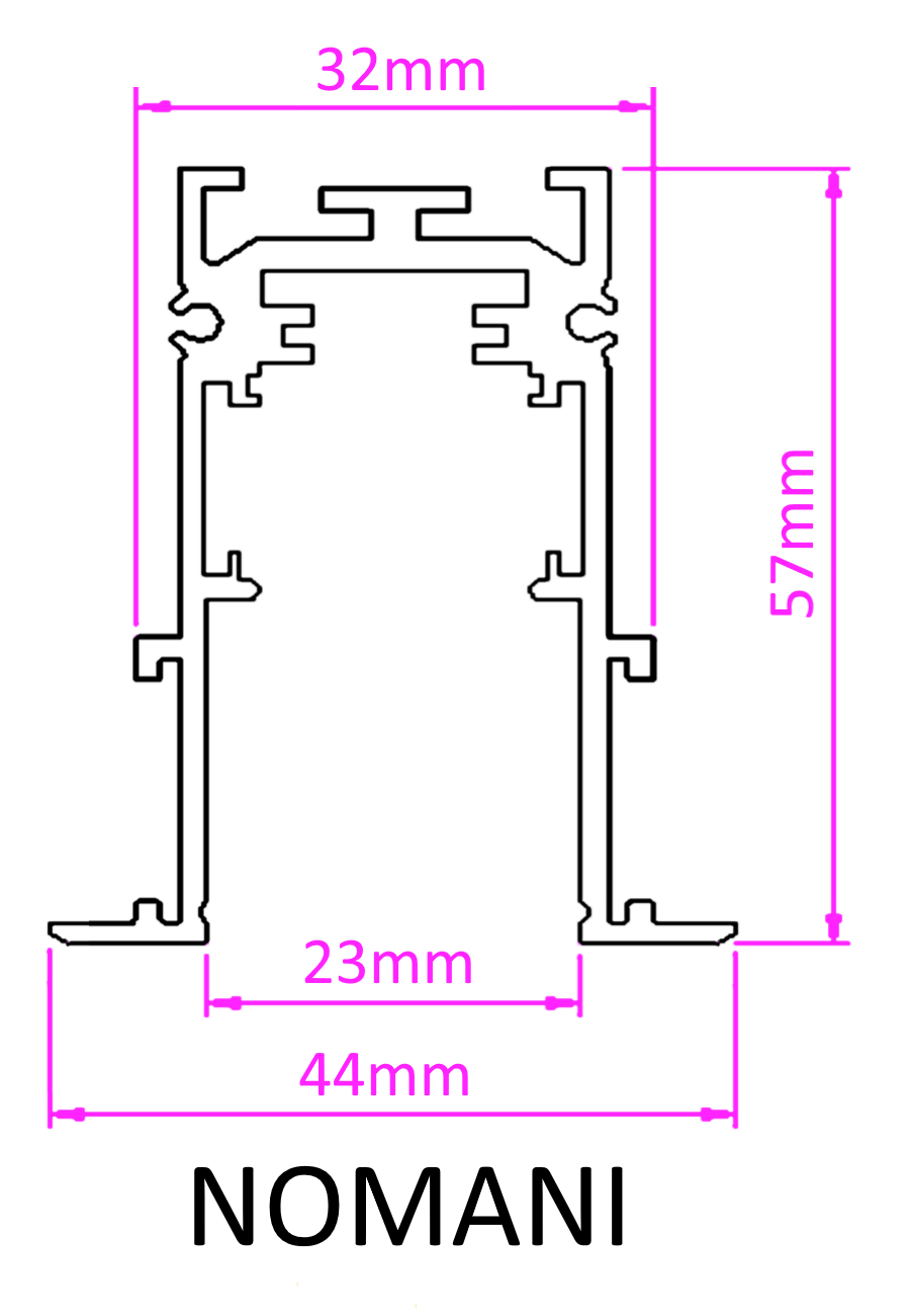 MAGNET track rail recessed light NOMANI L corner, black