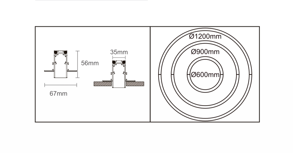 Round Magnetic track rail ULT R1200=4m