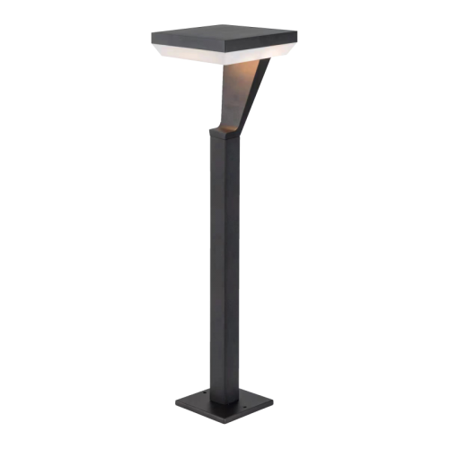 LED bollard light SALTA 12W, 3000K, 1080lm, 120°, IP65, 140x140x800mm, gray