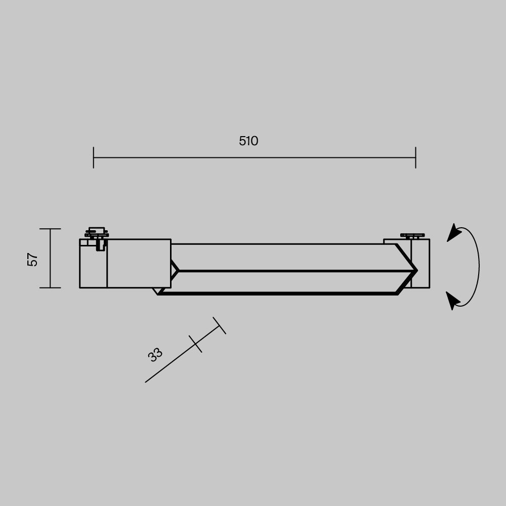 LED track light BASIS ROT 24W, 3000K, 110°, 1F, black
