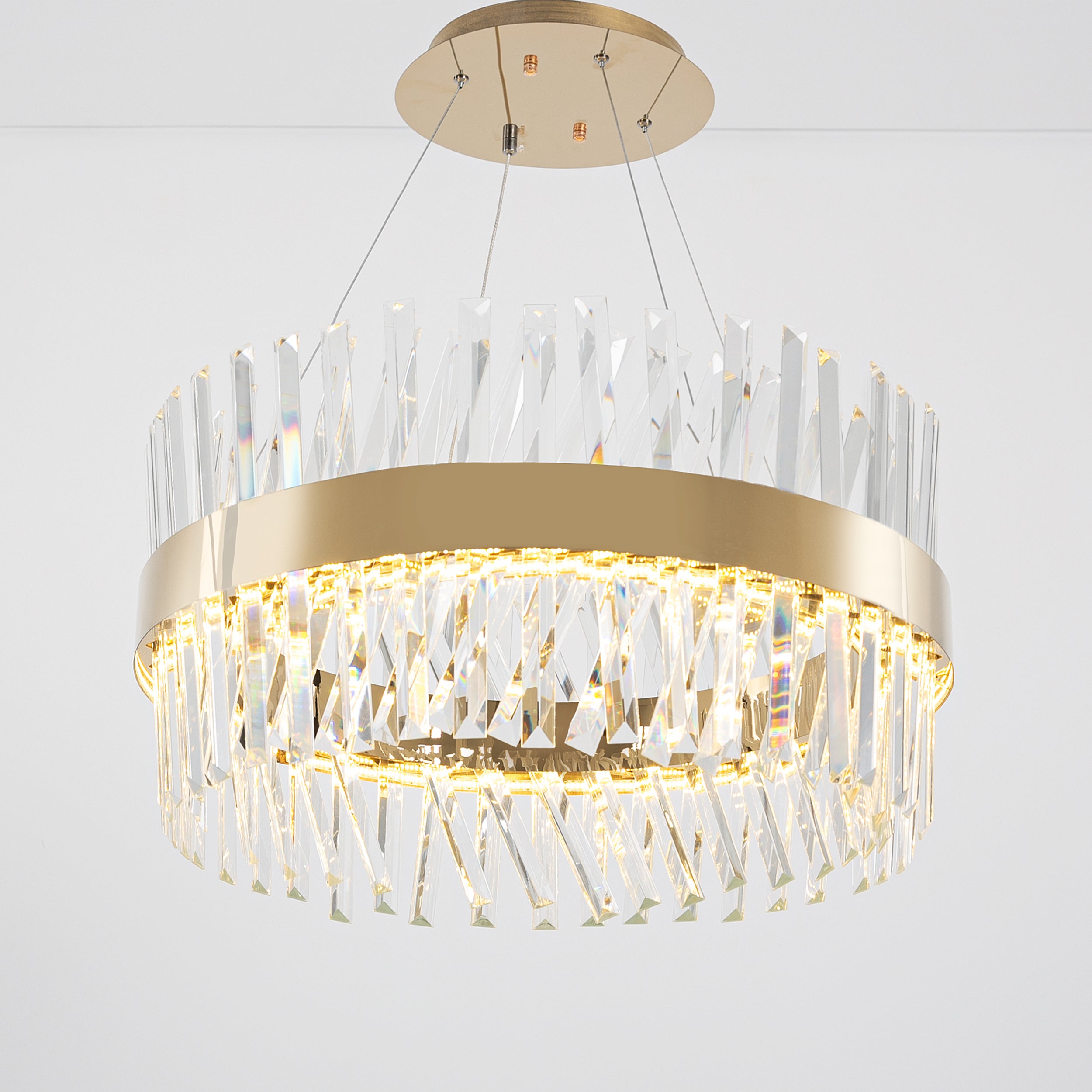 Lyra chandelier, 1 bulb, gold
