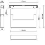 MAGNET LED track light linear FLOOD“I” FLEX 6W, 2700K, 110x105x22mm, white