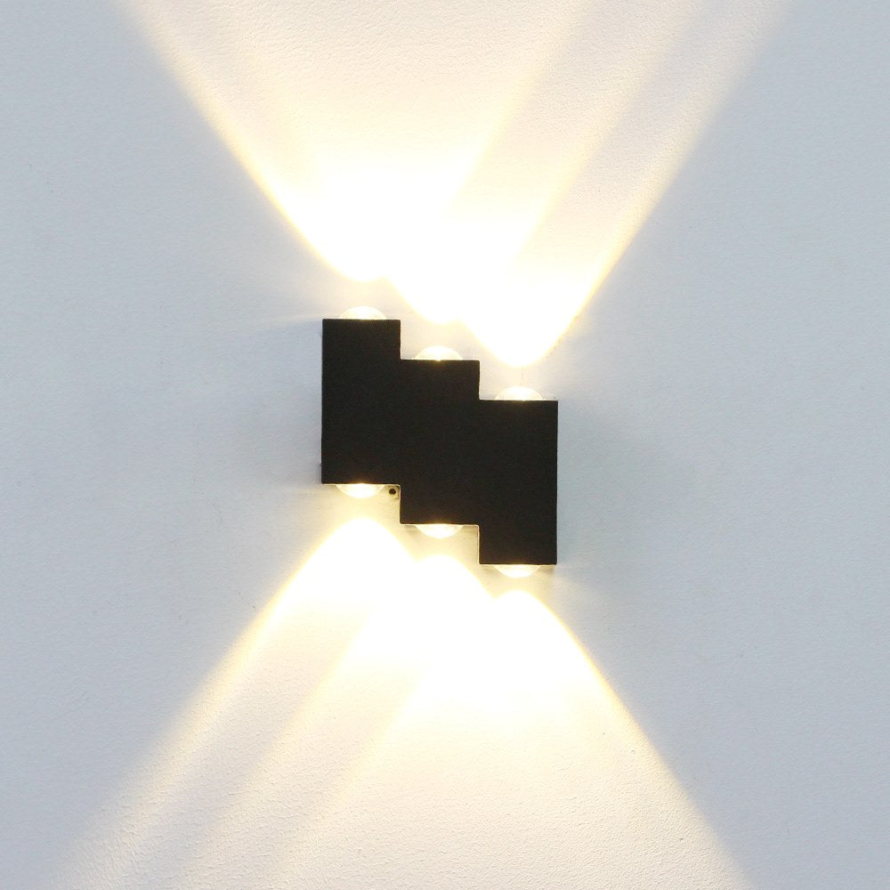 LED outdoor wall light ULT, 6x1W, 120°, 3000K, IP65, black