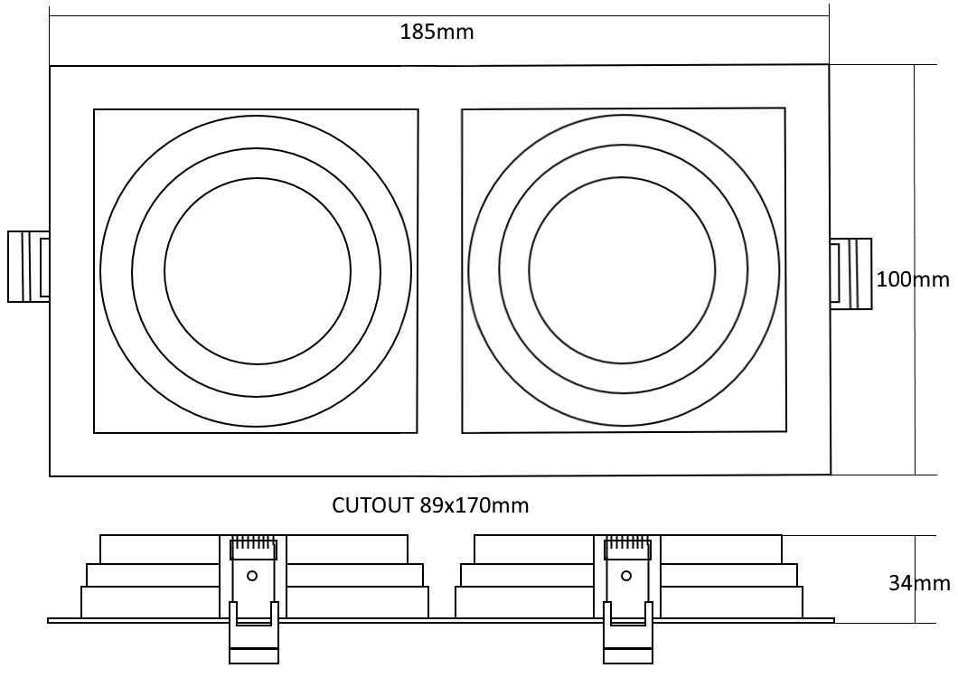 LED recessed light ULT-DUO GU10, black