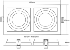 LED recessed light ULT-DUO GU10, black