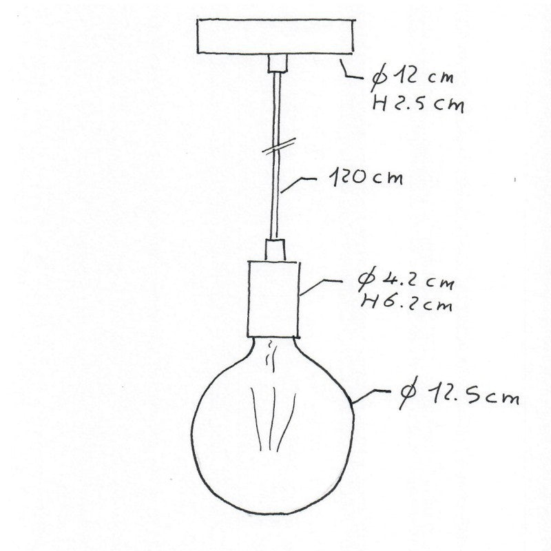 Pendant light ULT E27, with textile cable, brushed titanium