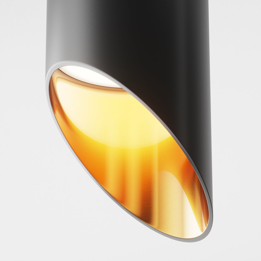 Ceiling light ULT MR16, 150mm, black/gold