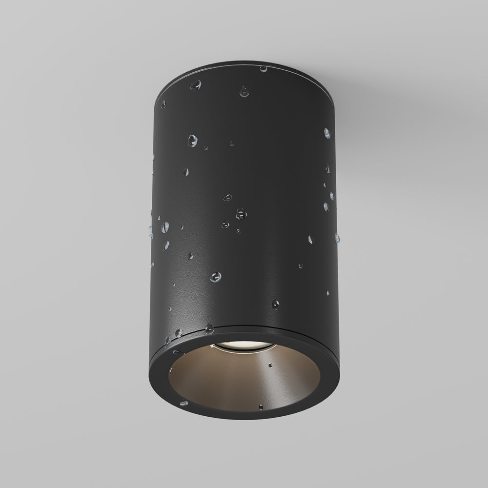 Surface light ULT, GU10, Ø65x105mm, IP65, cylinder, black