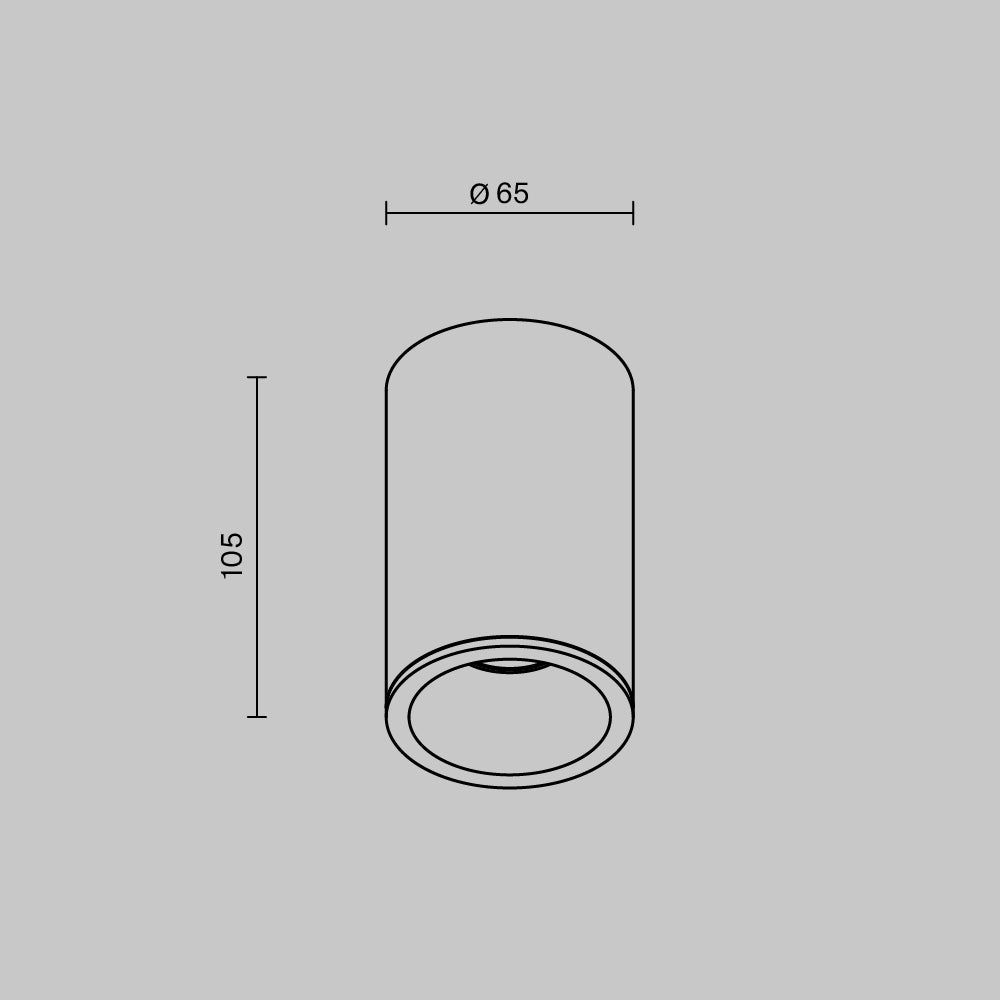 Surface light ULT, GU10, Ø65x105mm, IP65, cylinder, black