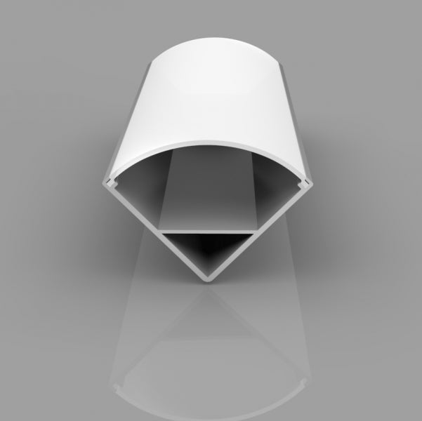 Aluminium profile ULT 3m, surface corner, 15,8×15,8mm, silver, with frosted glass cover and end caps