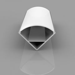 Aluminium profile ULT 3m, surface corner, 15,8×15,8mm, silver, with frosted glass cover and end caps