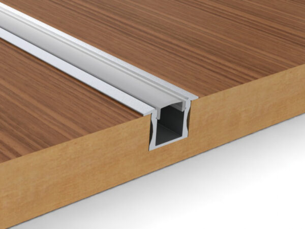 Aluminium profile ULT 3m, recessed, 24mmx14.2mm, black, with black cover and end caps