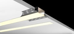 Aluminium profile ULT 3m, recessed, 12,5×13,3×52,5mm, black, with cover and end caps